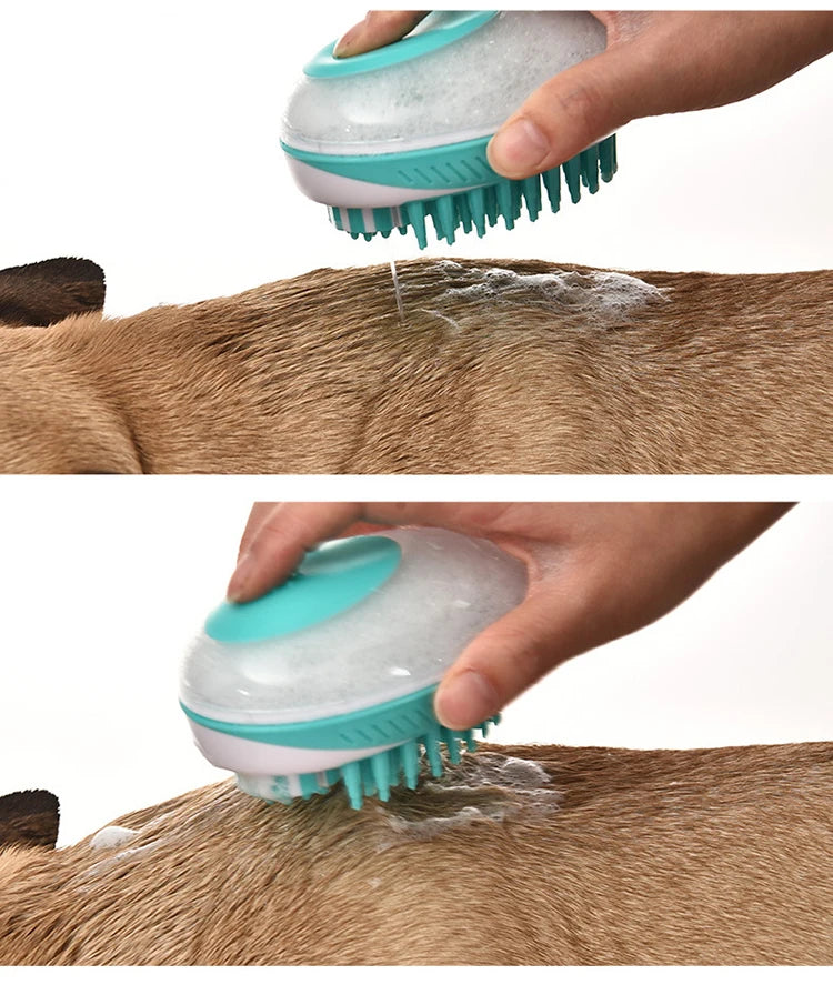 Escova de banho de silicone macio para cães e gatos