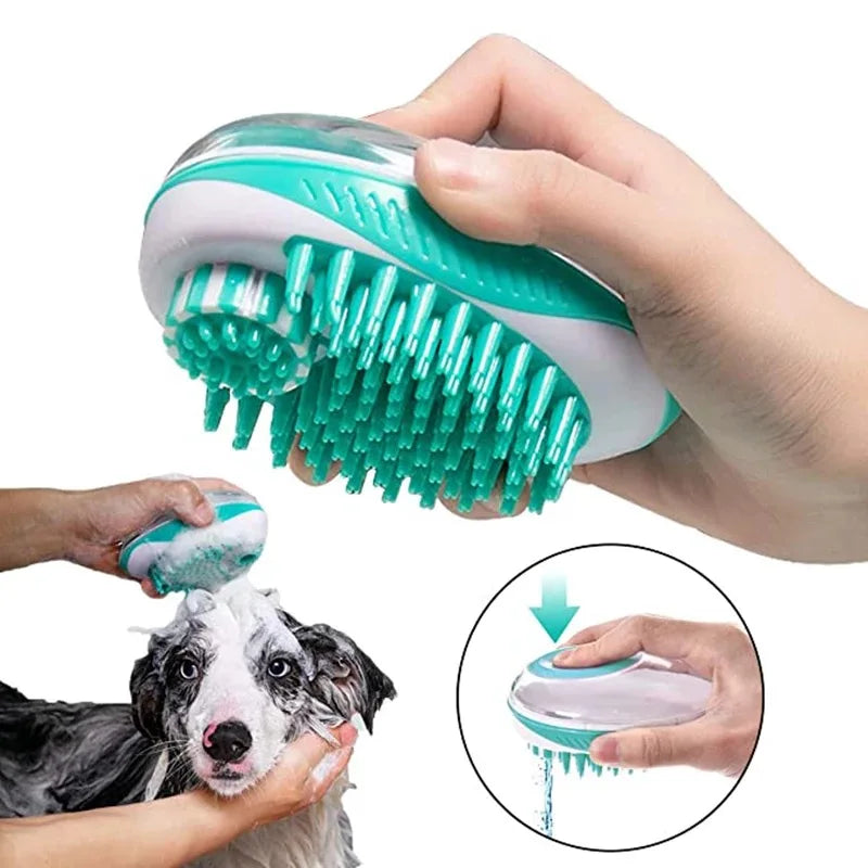 Escova de banho de silicone macio para cães e gatos
