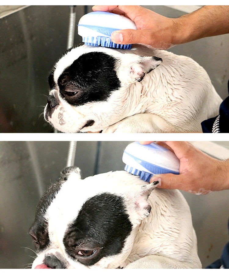 Escova de banho de silicone macio para cães e gatos