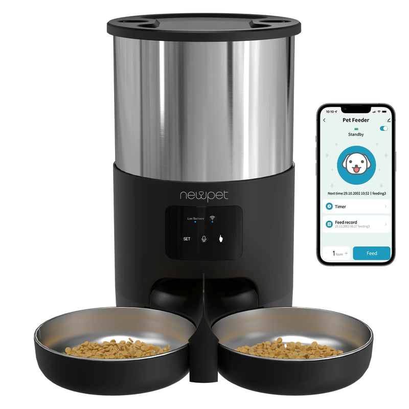Comedouro inteligente automático para pets 5L com microfone