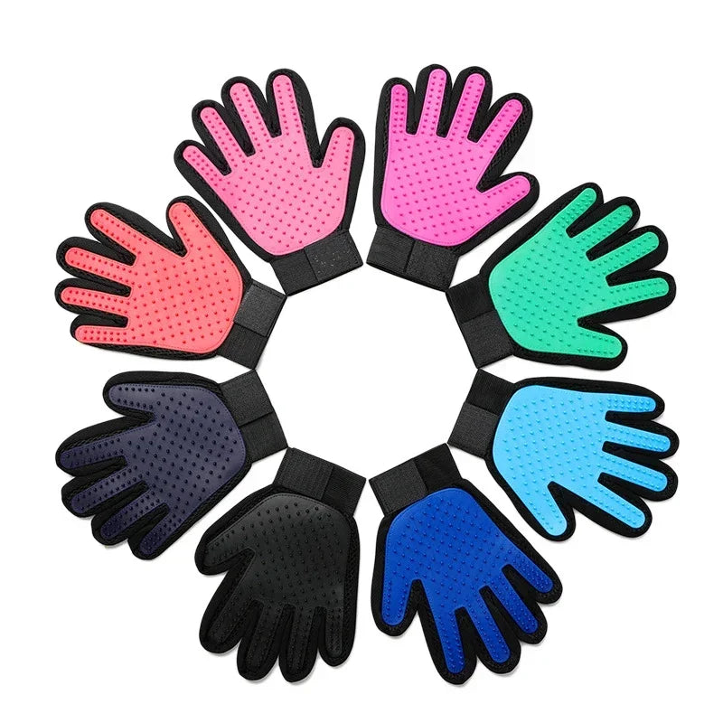 Luvas de Silicone para Escovação e Pente para Cabelo de Gatos e Cães
