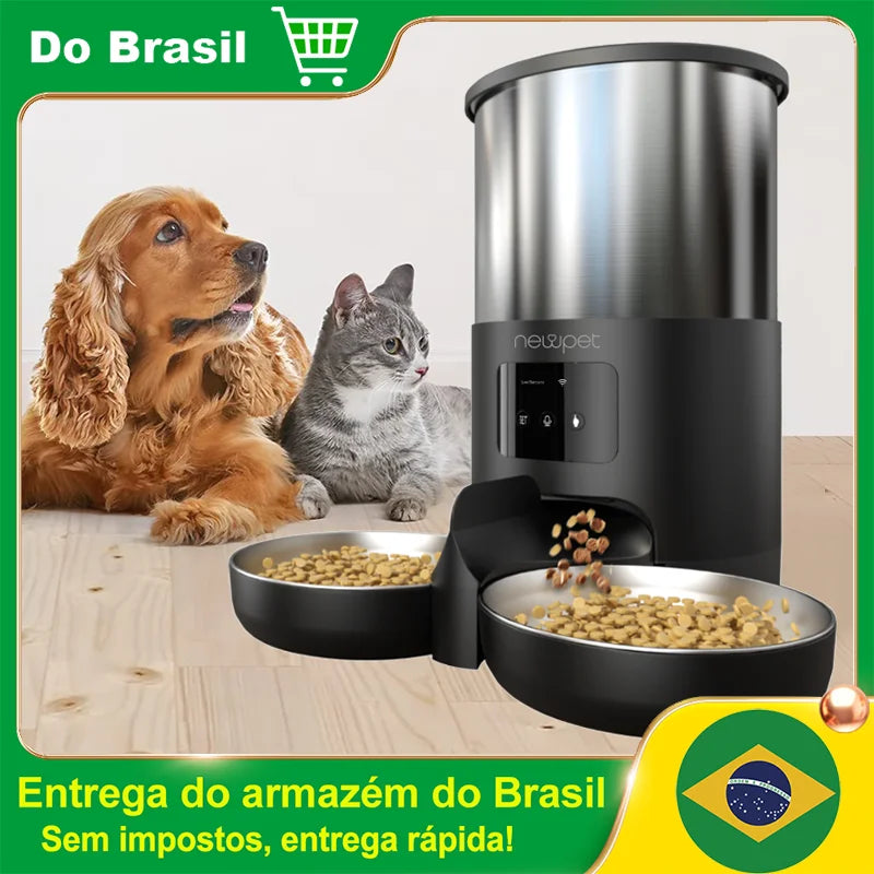 Comedouro inteligente automático para pets 5L com microfone