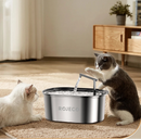 Fonte de água bebedouro automático para gatos em aço inoxidável