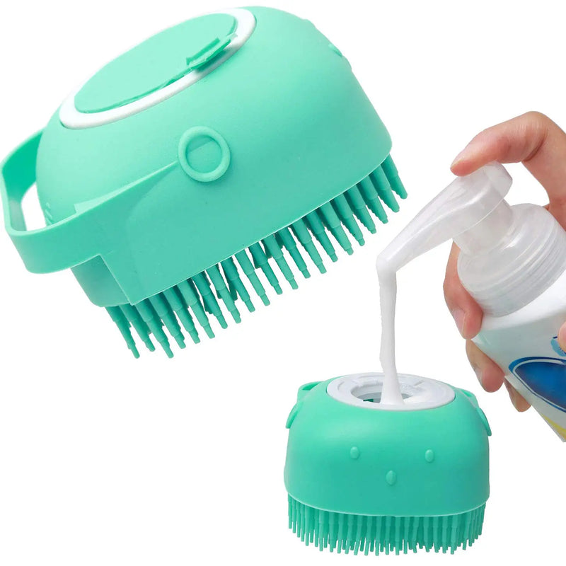 Escova de silicone macia para xampu com capacidade de 80ml para cães