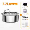Fonte de água bebedouro automático para gatos em aço inoxidável