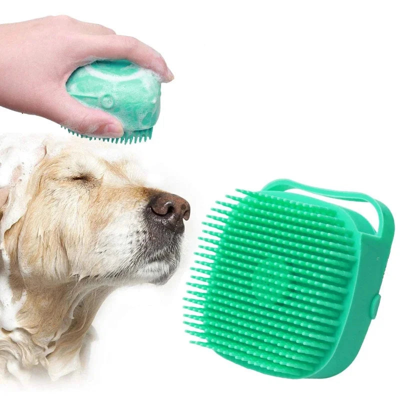 Escova de silicone macia para xampu com capacidade de 80ml para cães