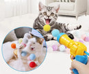 Brinquedo para disparar bola de pelúcia para gatos