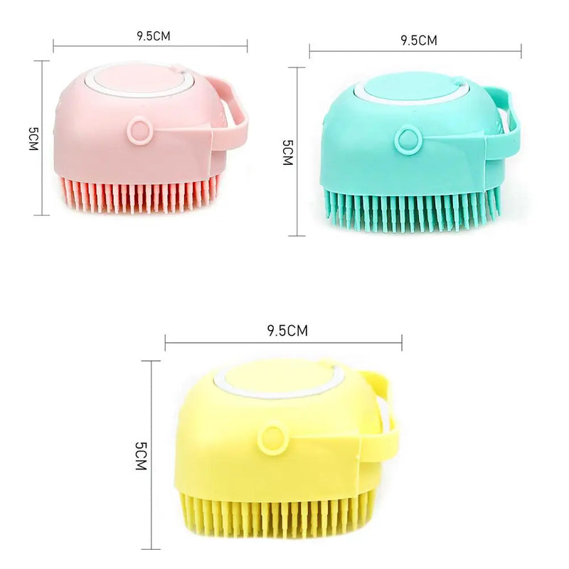 Escova de silicone macia para xampu com capacidade de 80ml para cães