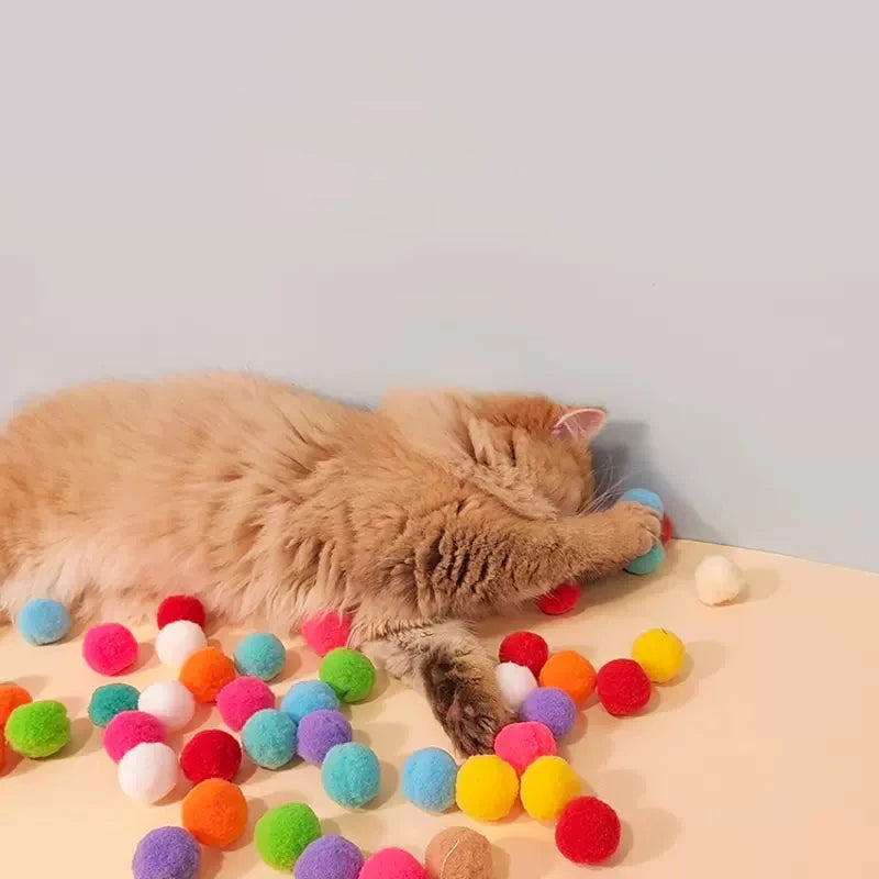Brinquedo para disparar bola de pelúcia para gatos