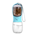 Garrafa Portátil para cães e gatos 2 em 1 para Pets: 300ml, com Dispensador de Alimentos