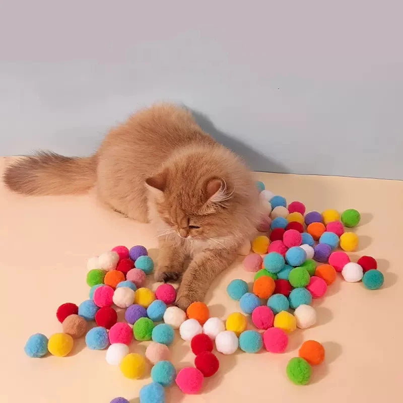 Brinquedo para disparar bola de pelúcia para gatos