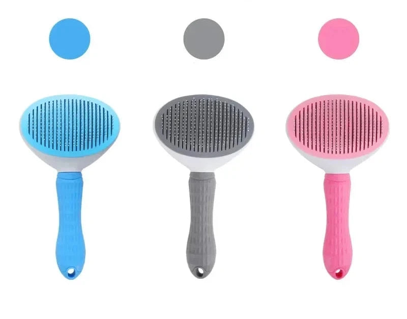 Escova para pelos de gatos, cães com pente de aço inoxidável