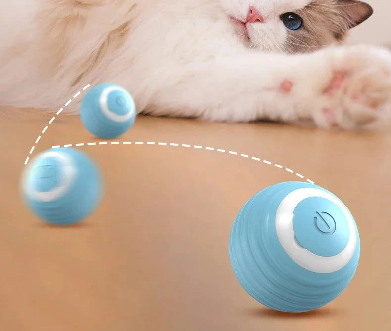 Bola giratória para gatos brinquedo elétrico interativo com carregamento USB